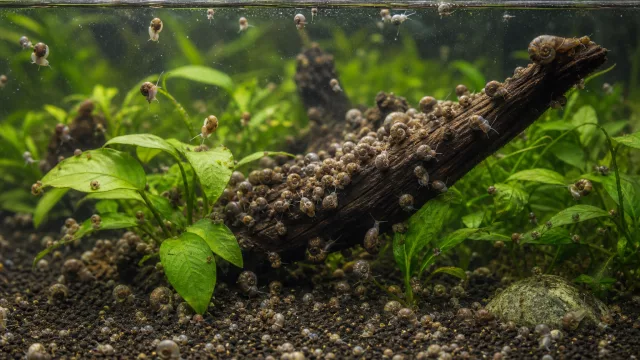 Plötzlich überall Blasenschnecken im Aquarium? Meist verrät dir das Becken damit ein Pflegeproblem