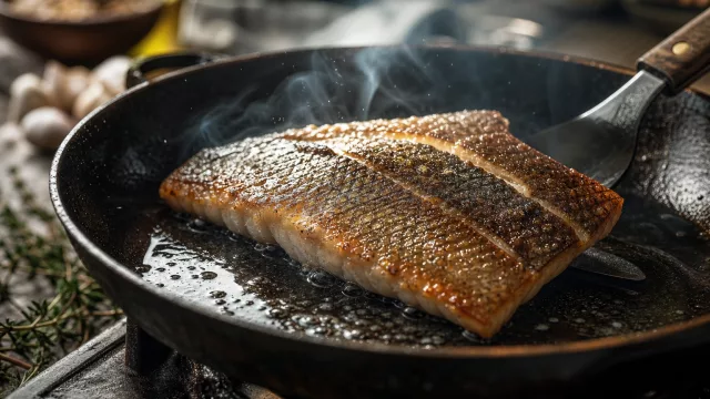 Brate Fischhaut knusprig ohne Ankleben: 5 präzise Hebel