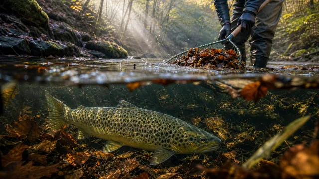 Liegt zu viel Laub im Bach? Warum Forellengewässer davon leben und wann Räumen sinnvoll ist