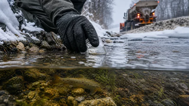 Erkenne Streusalzstress im Bach: 5 Winterzeichen, die du richtig deutest