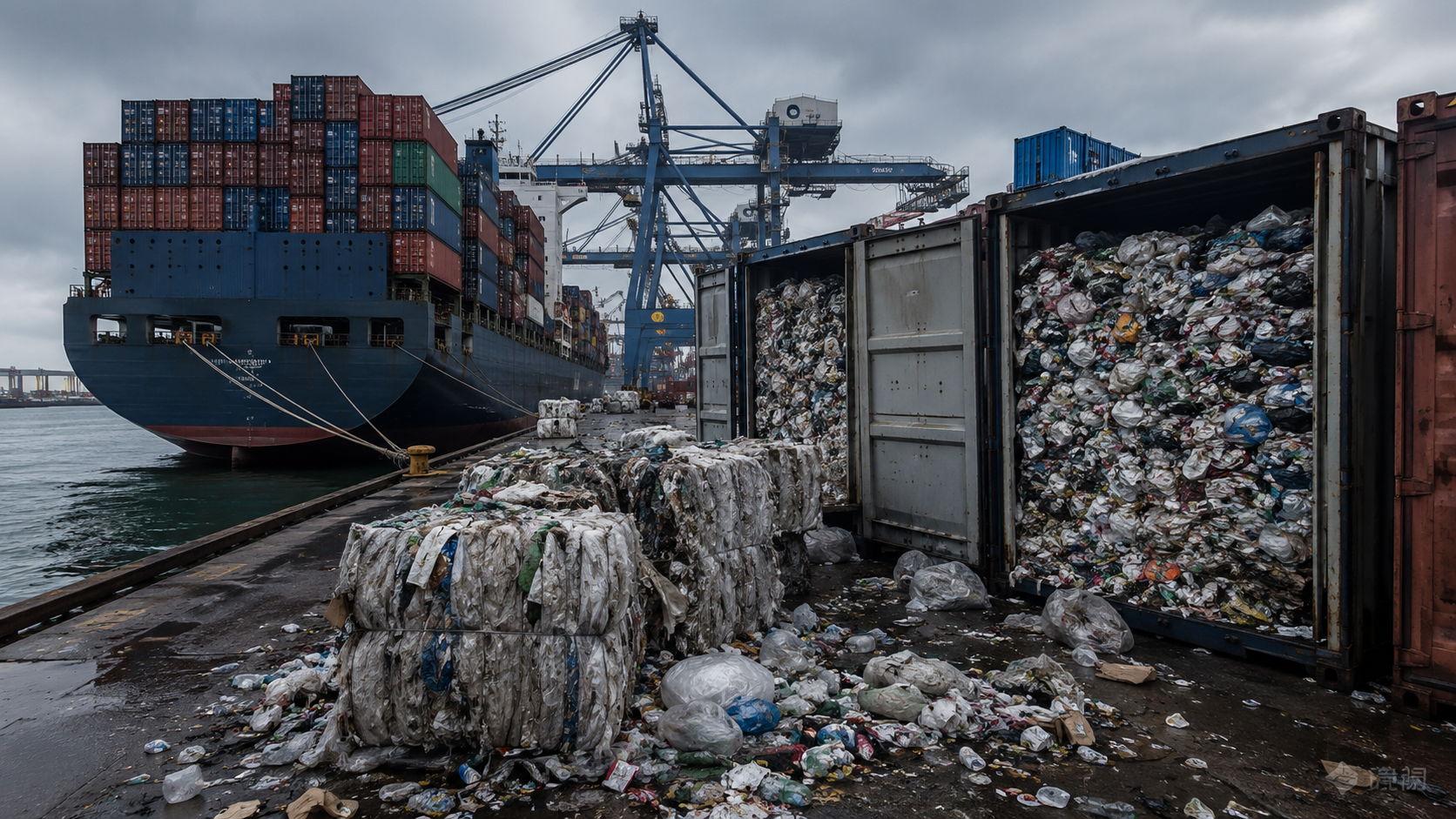 Frachtschiffe und Containerhafen
